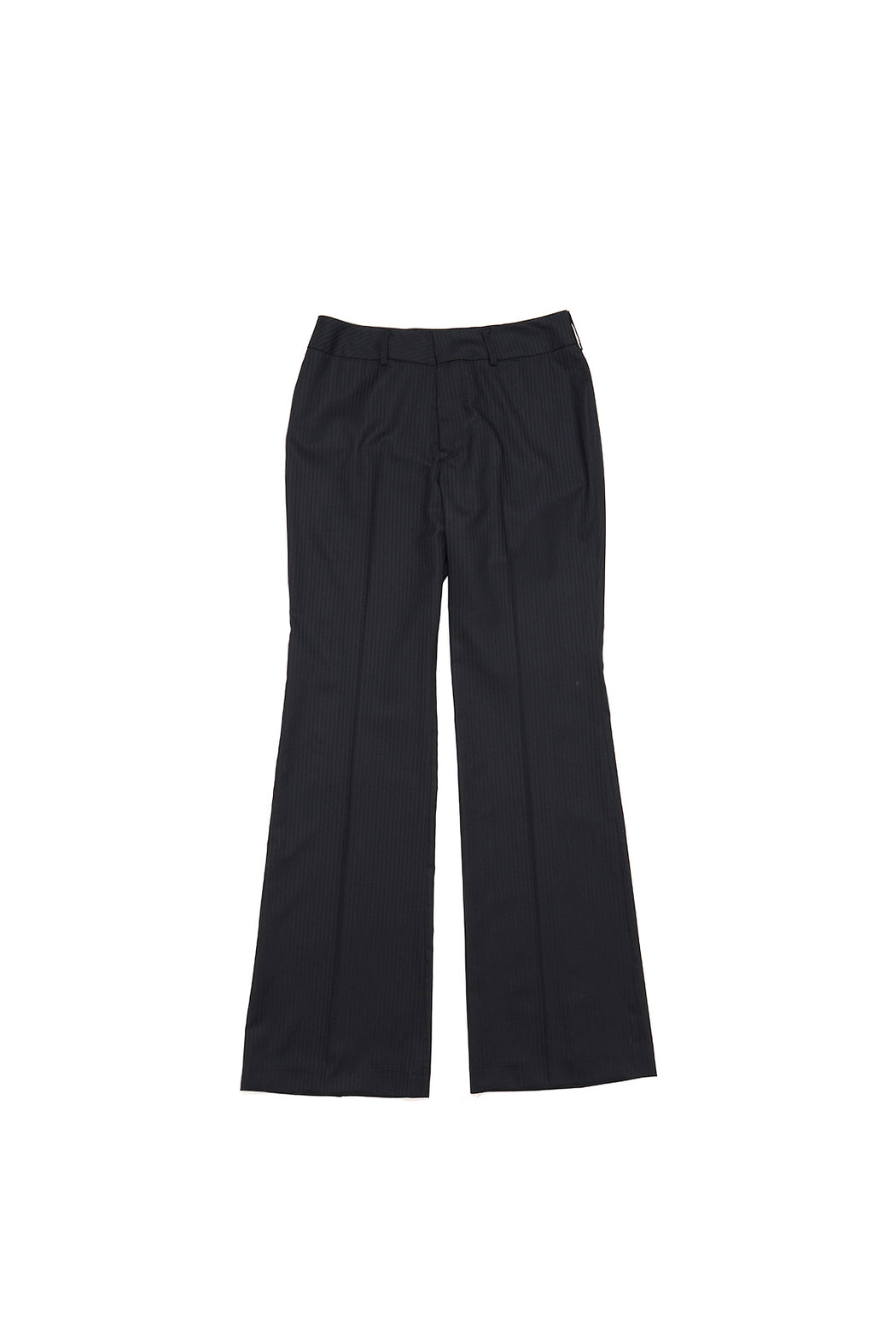 Striped Wool Flared Pants - Black