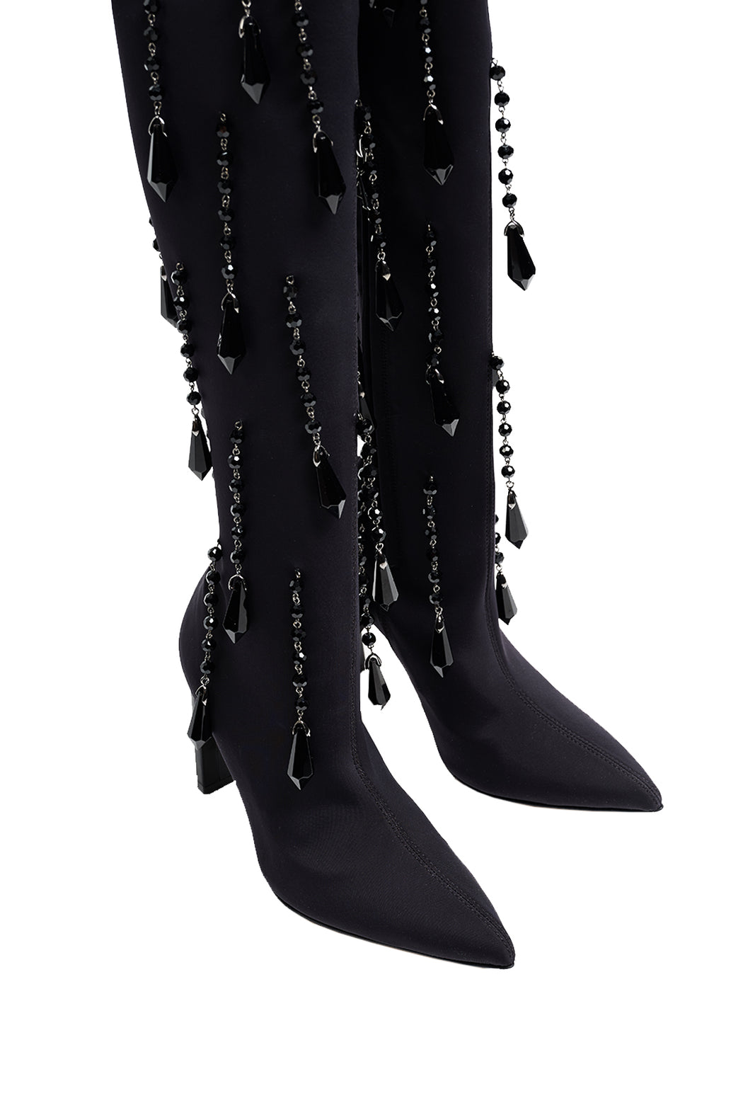 High Heel Thigh Boot - Black