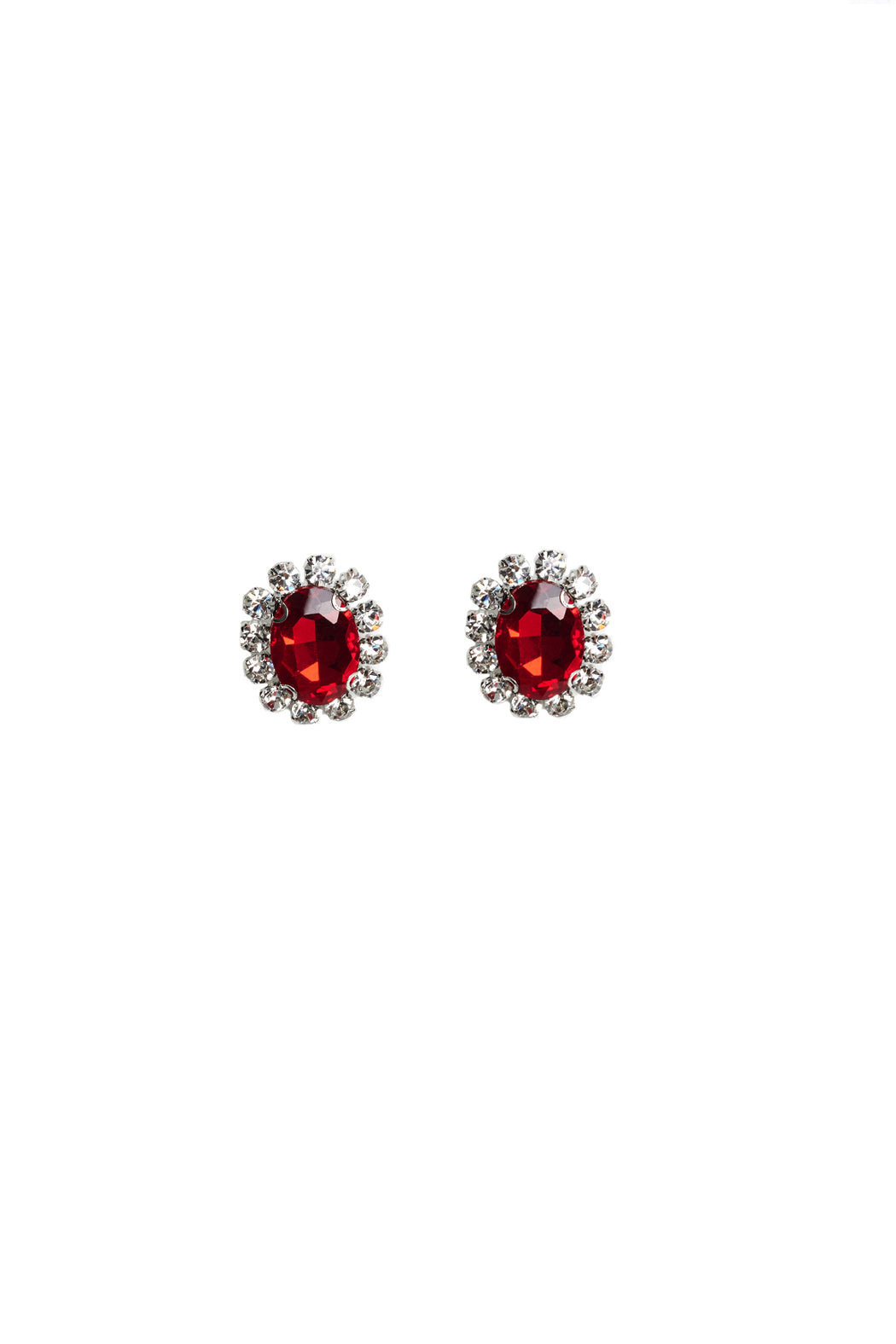 Costume Gemstone Earrings - Red