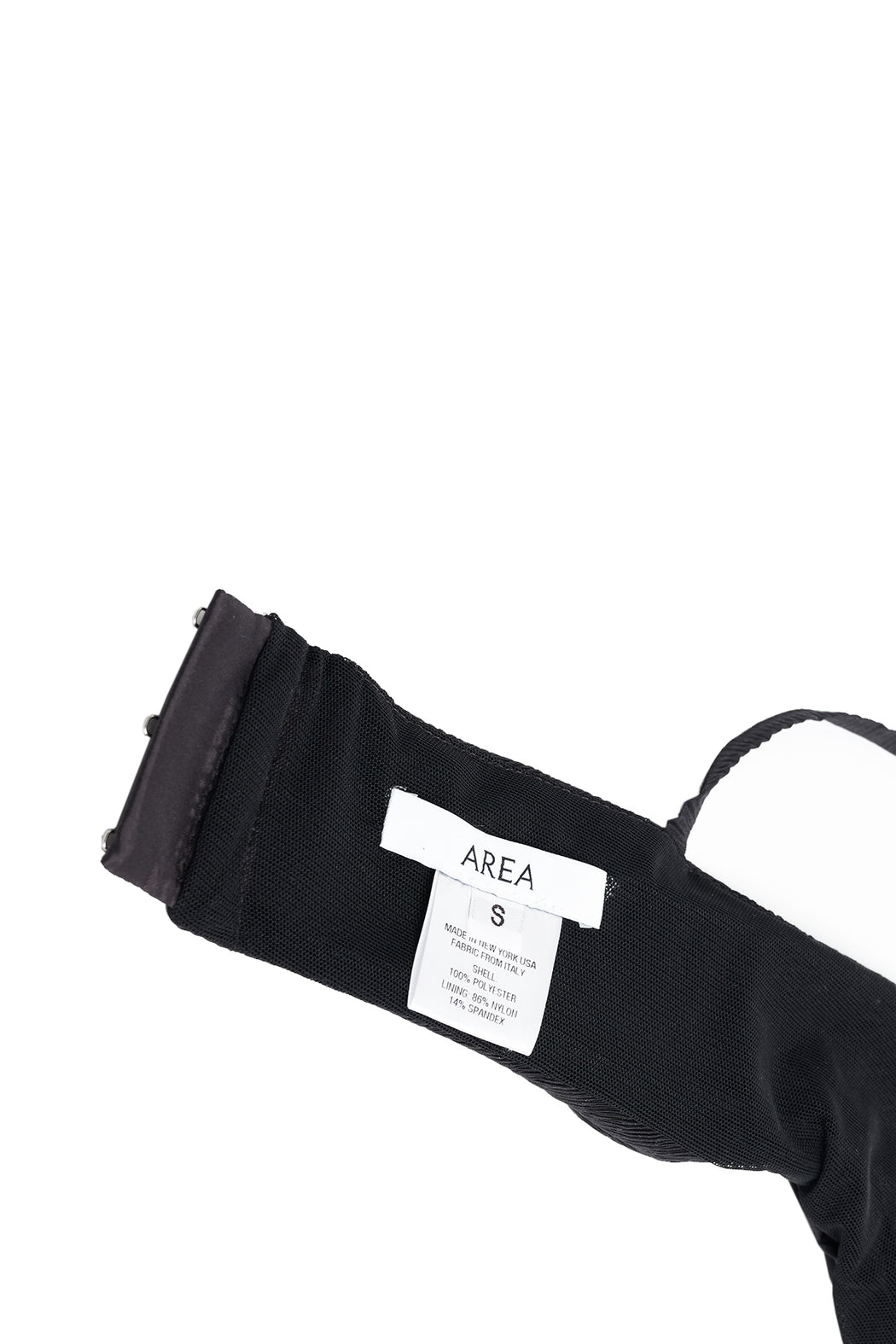 Embroidered Ruched Bra - Black
