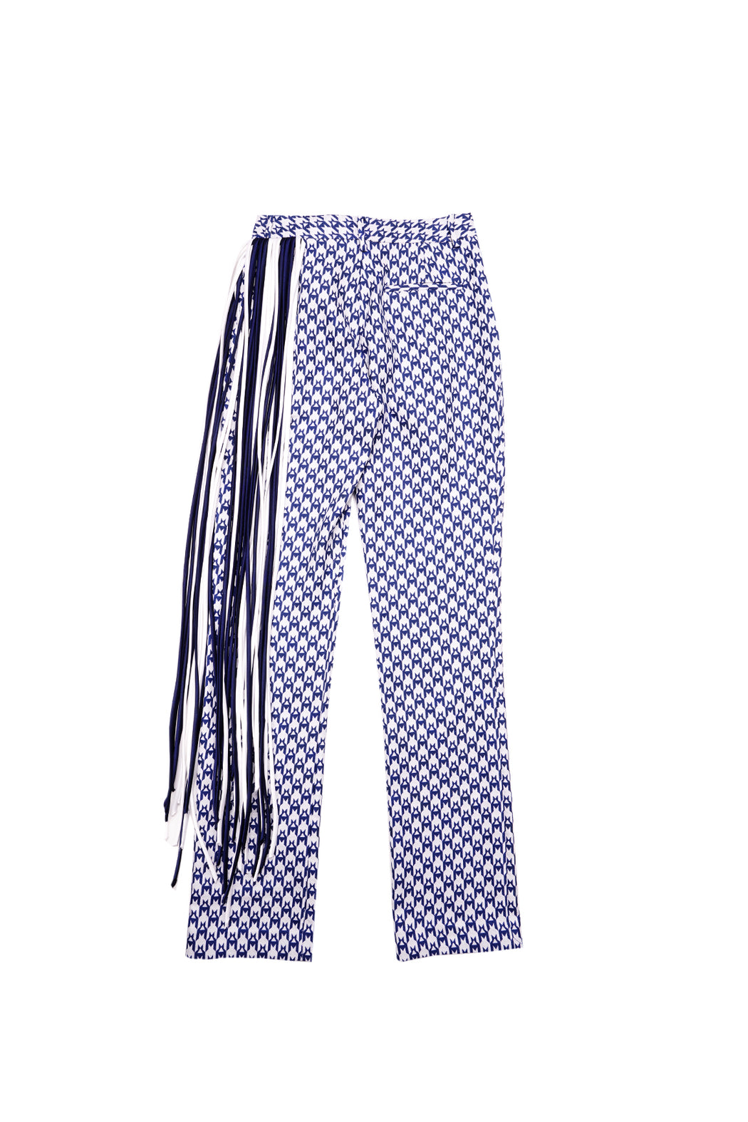 Fringe Straight Trouser - Royal White/Blue