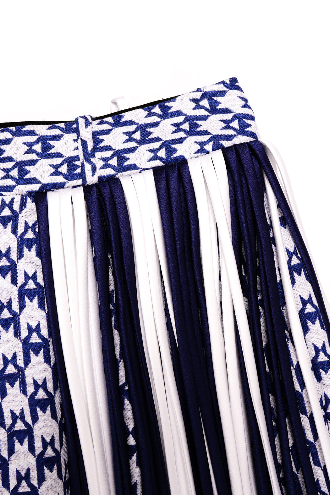 Fringe Straight Trouser - Royal White/Blue