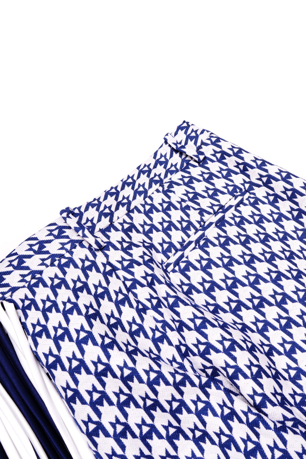Fringe Straight Trouser - Royal White/Blue