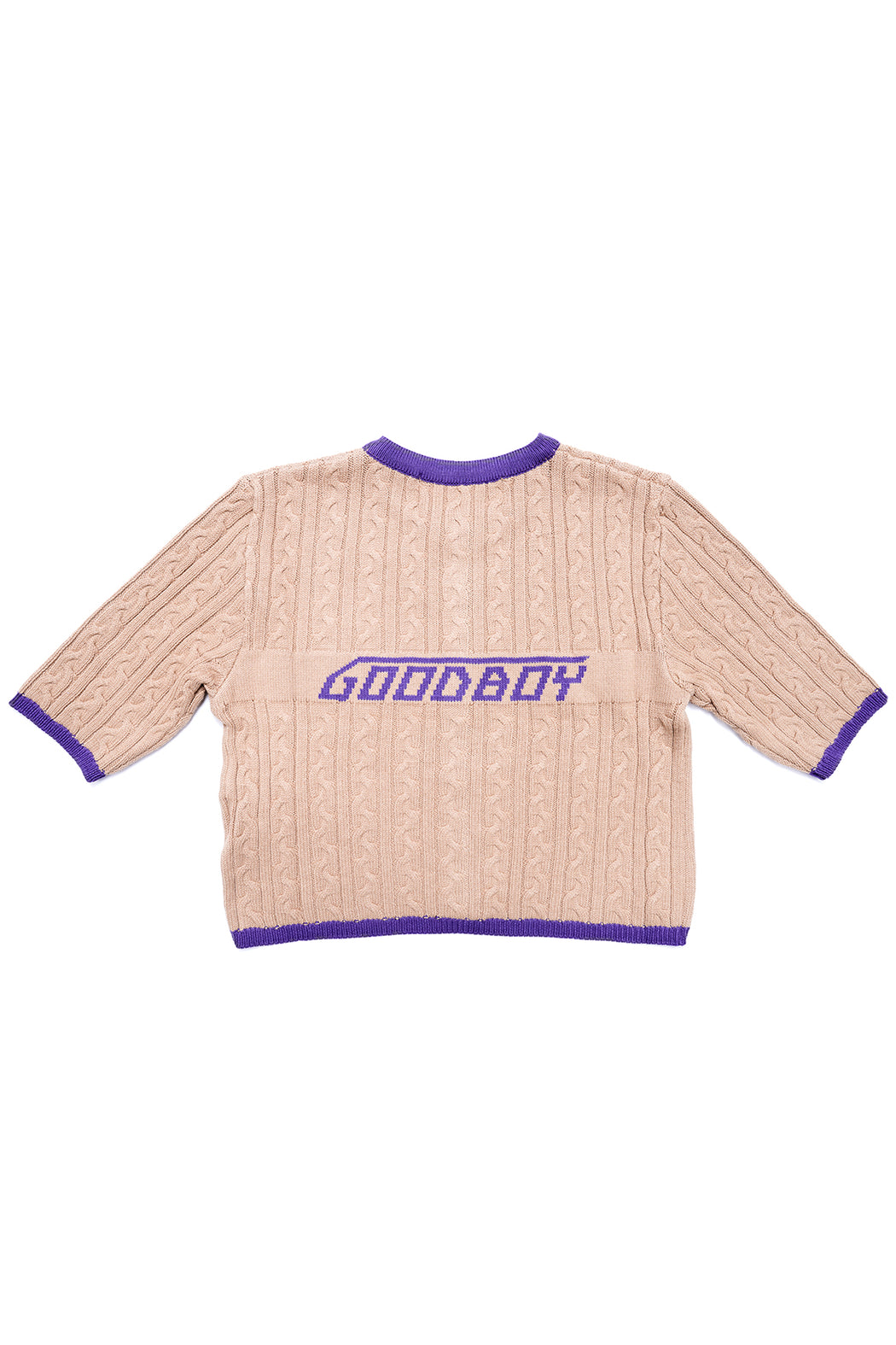 New Logo Crop Cardigan - Brown/Purple