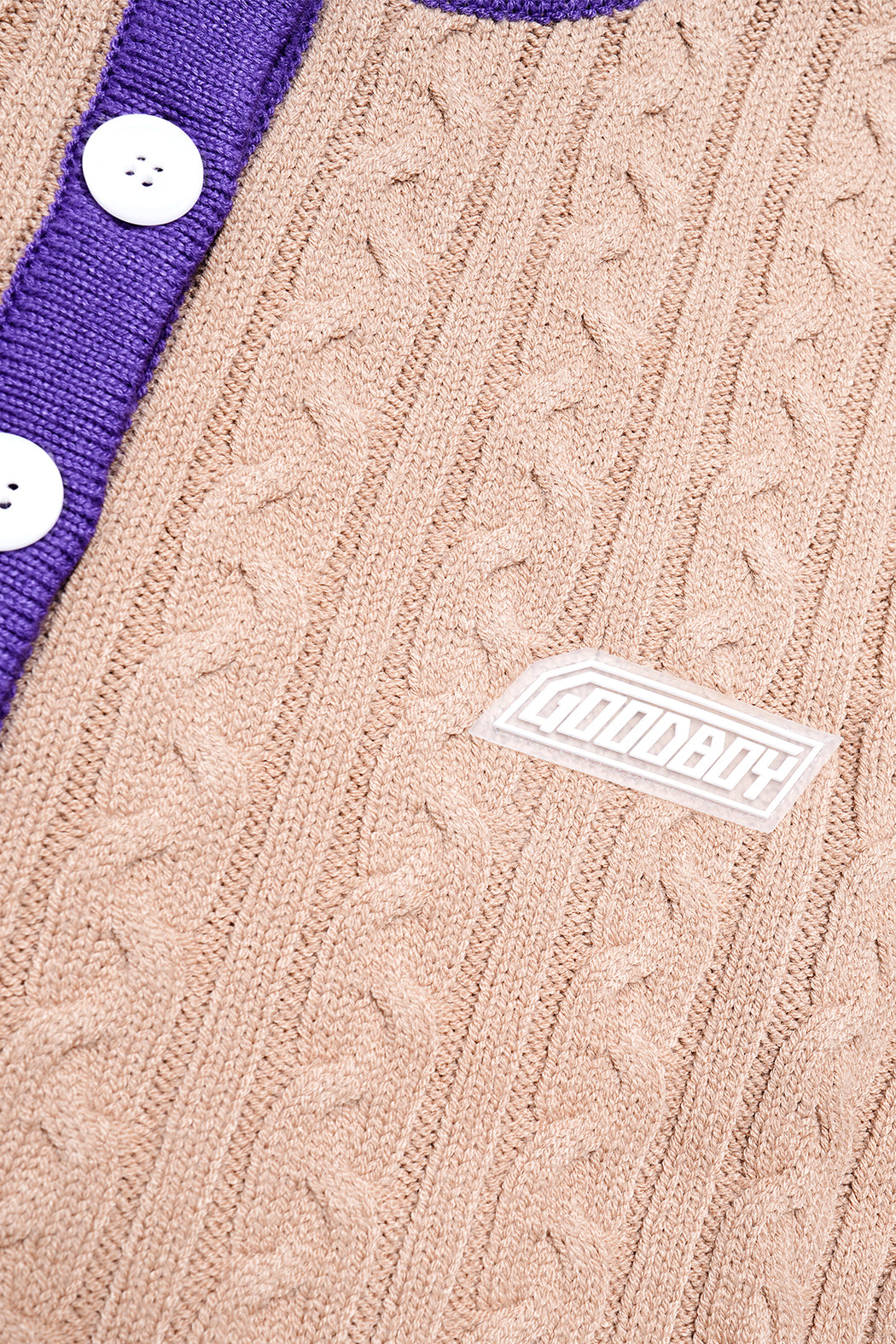 New Logo Crop Cardigan - Brown/Purple