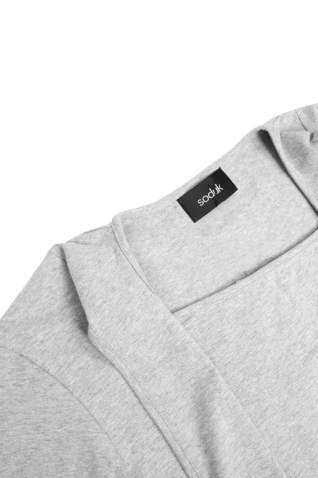 Ribbon Tie Long T-shirt - Grey