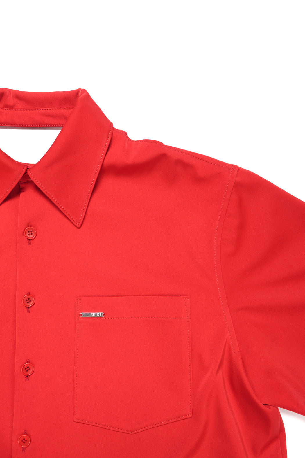 Back Cutting Oversized Shirt - Red