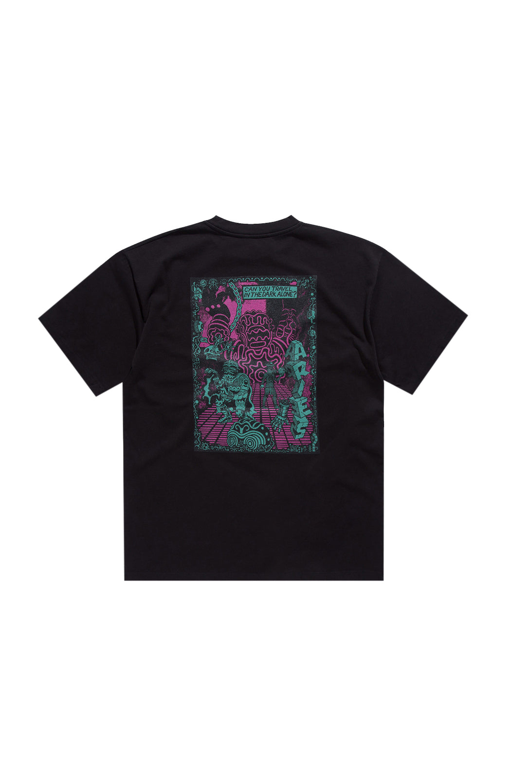 Green Fuzz Tee - Black