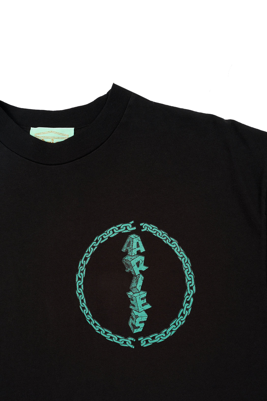 Green Fuzz Tee - Black