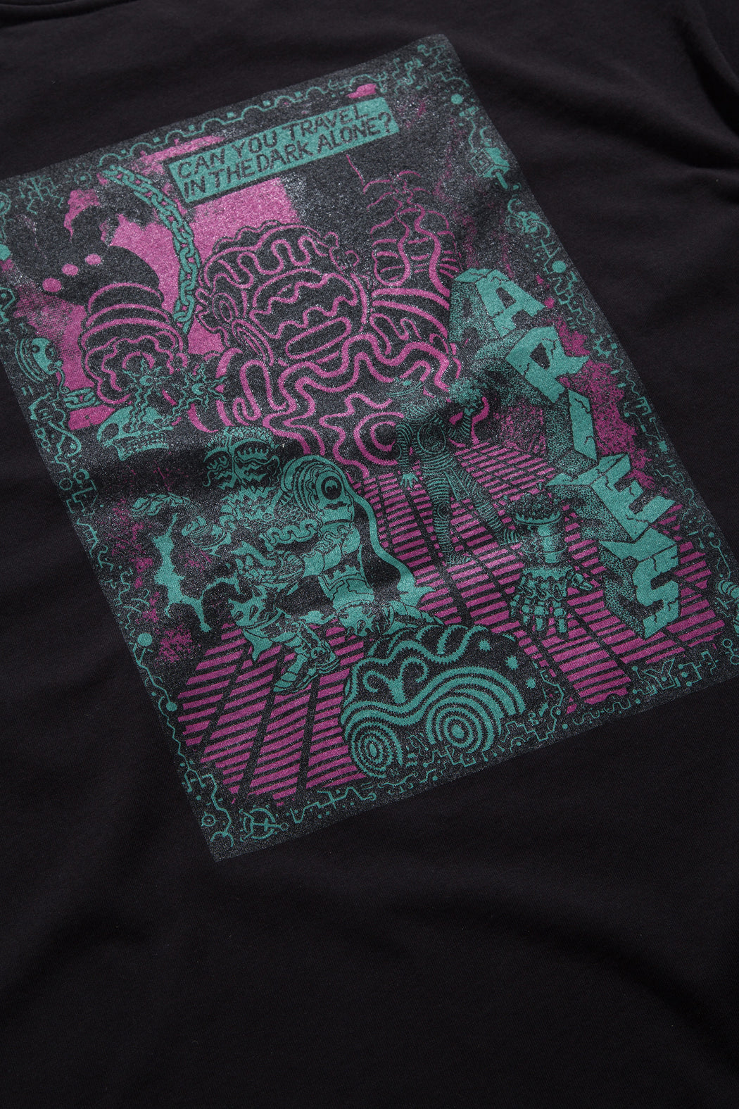 Green Fuzz Tee - Black