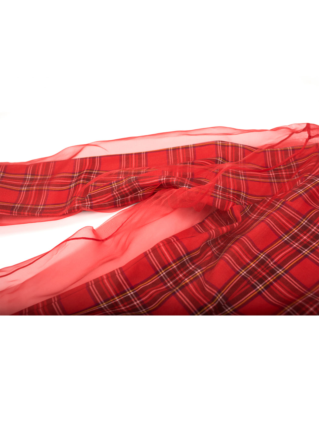 Organza Shirt - Red/Plaid