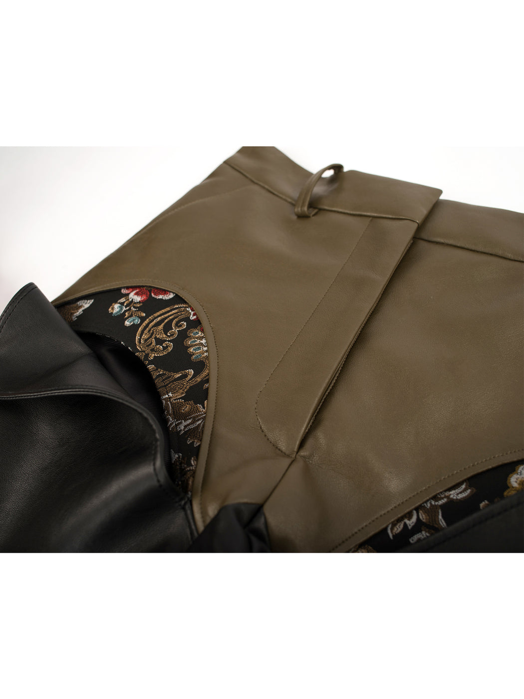 Cut-out Trousers - Leather/Green