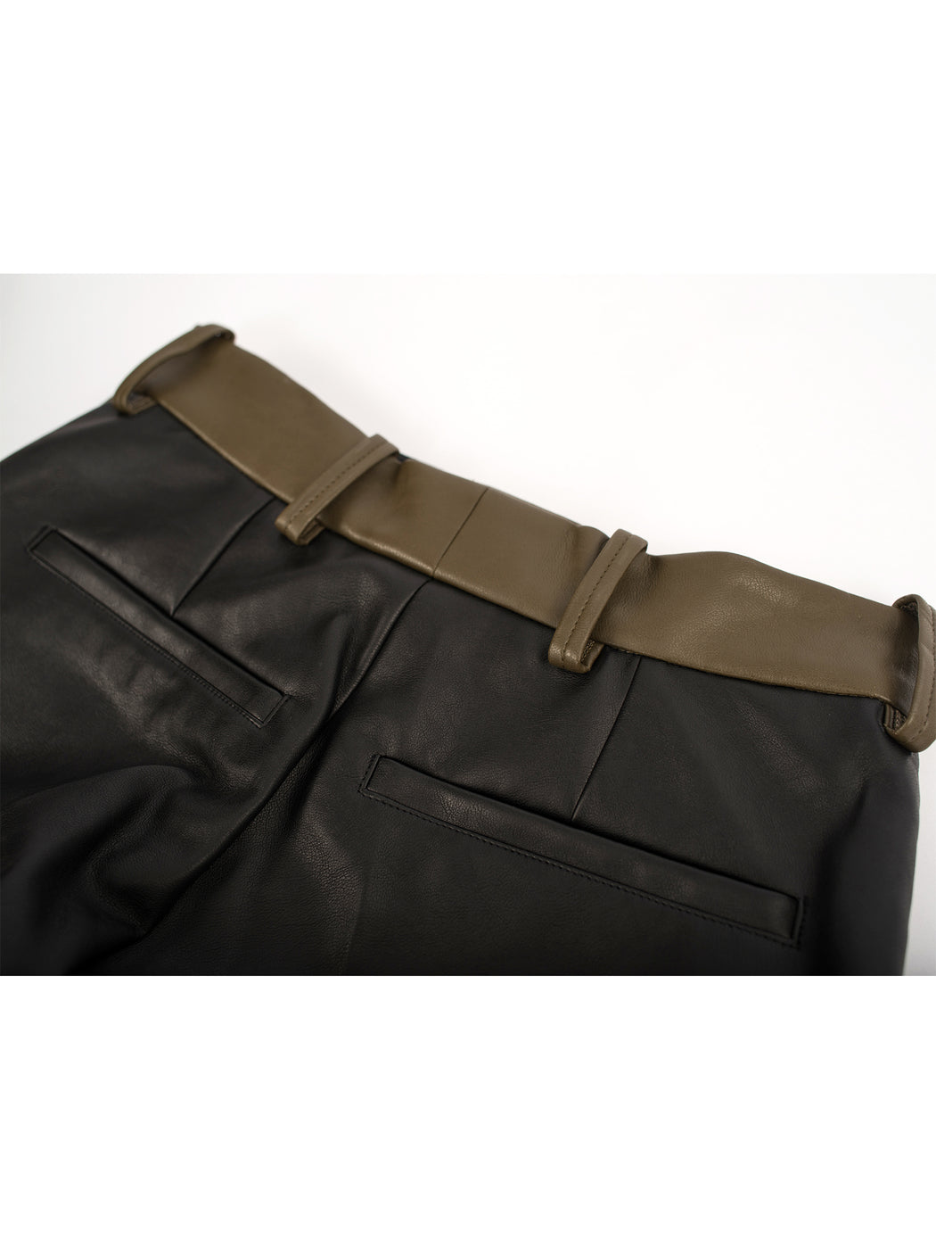 Cut-out Trousers - Leather/Green
