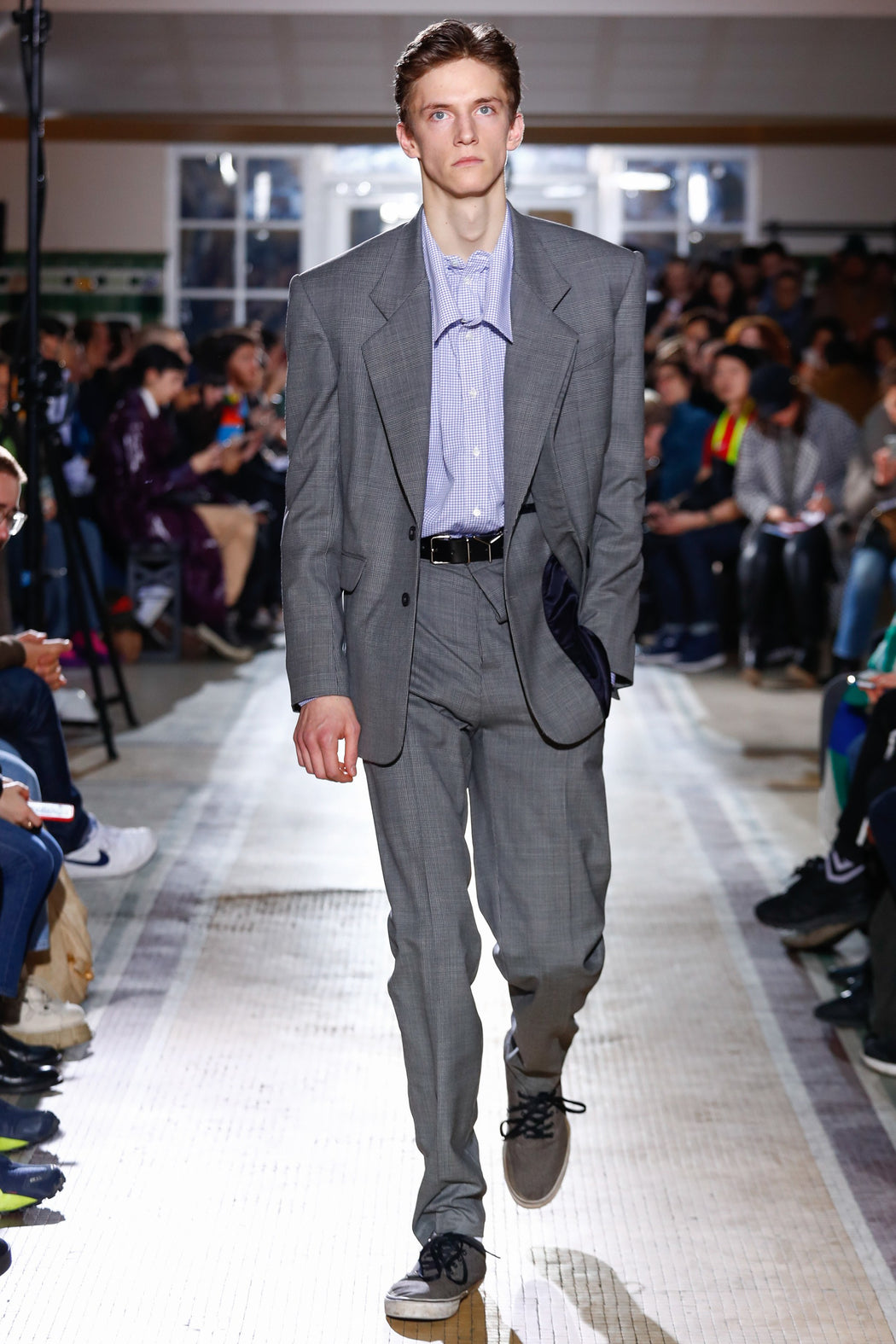 Double Front Shirt - Blue Check
