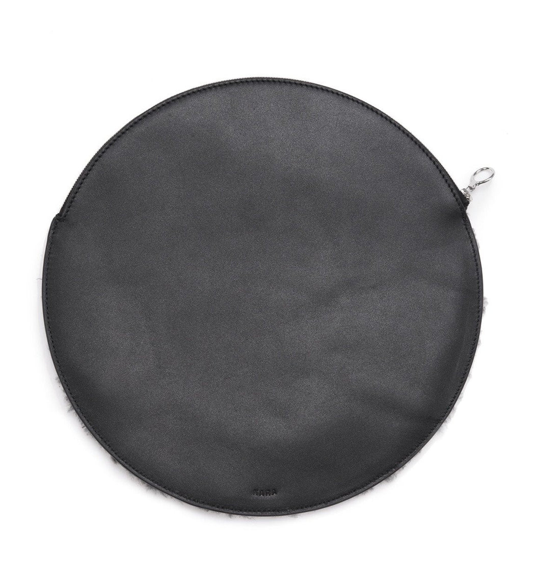 Shearling Circle Clutch - Grey