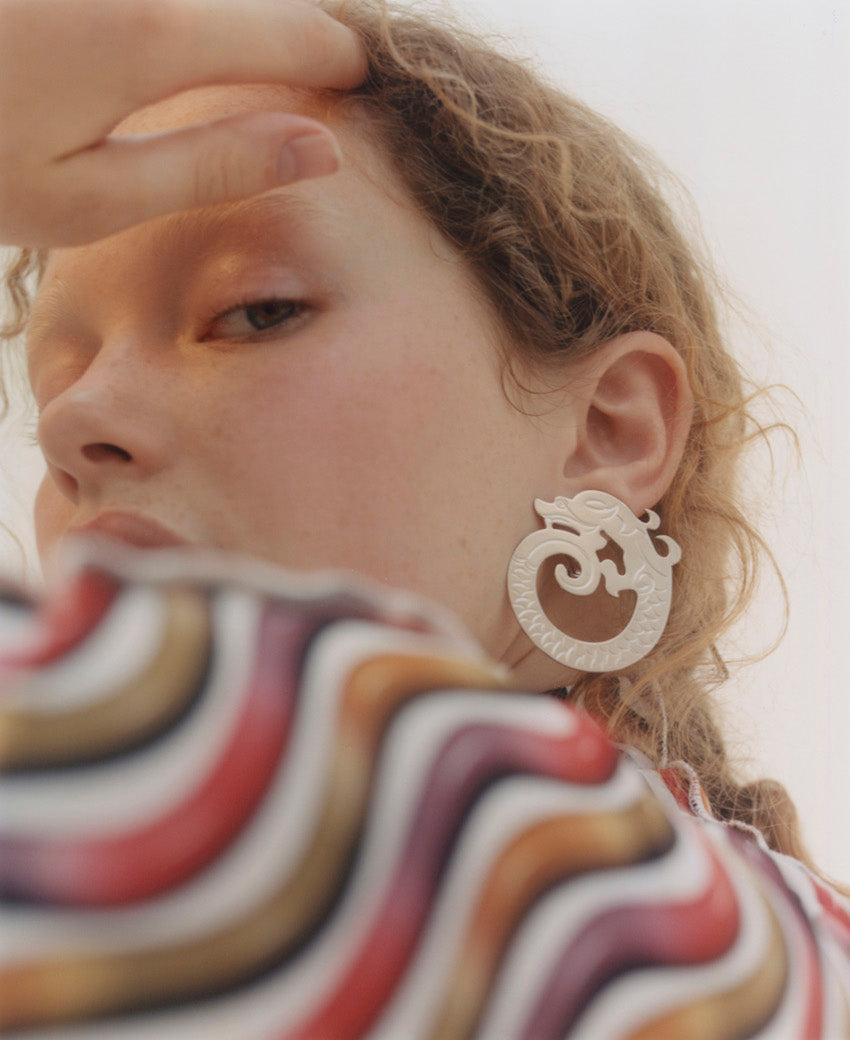 Kaliya Palladium Clip Earrings