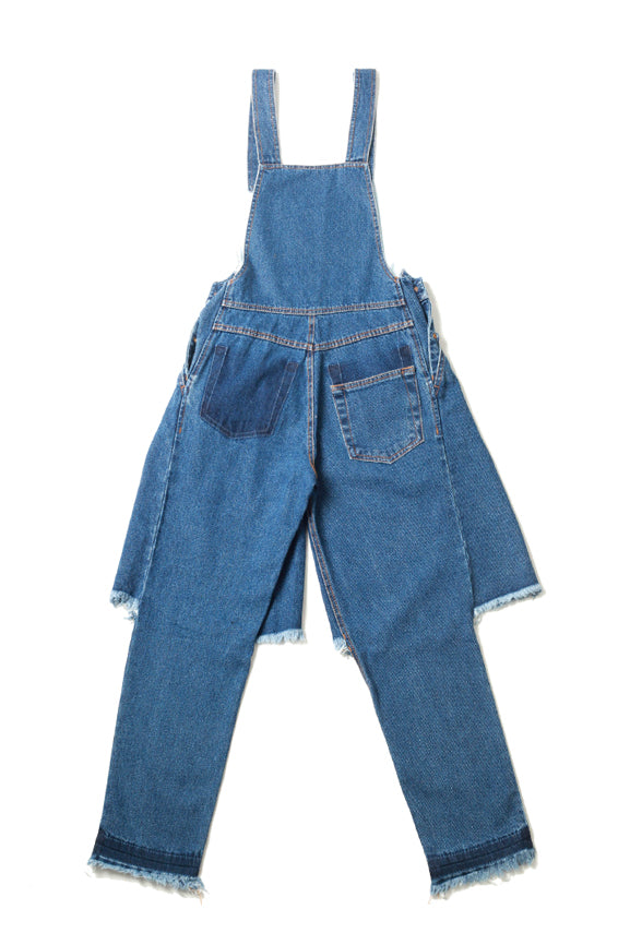 Dark Blue Demi-denim Dungarees