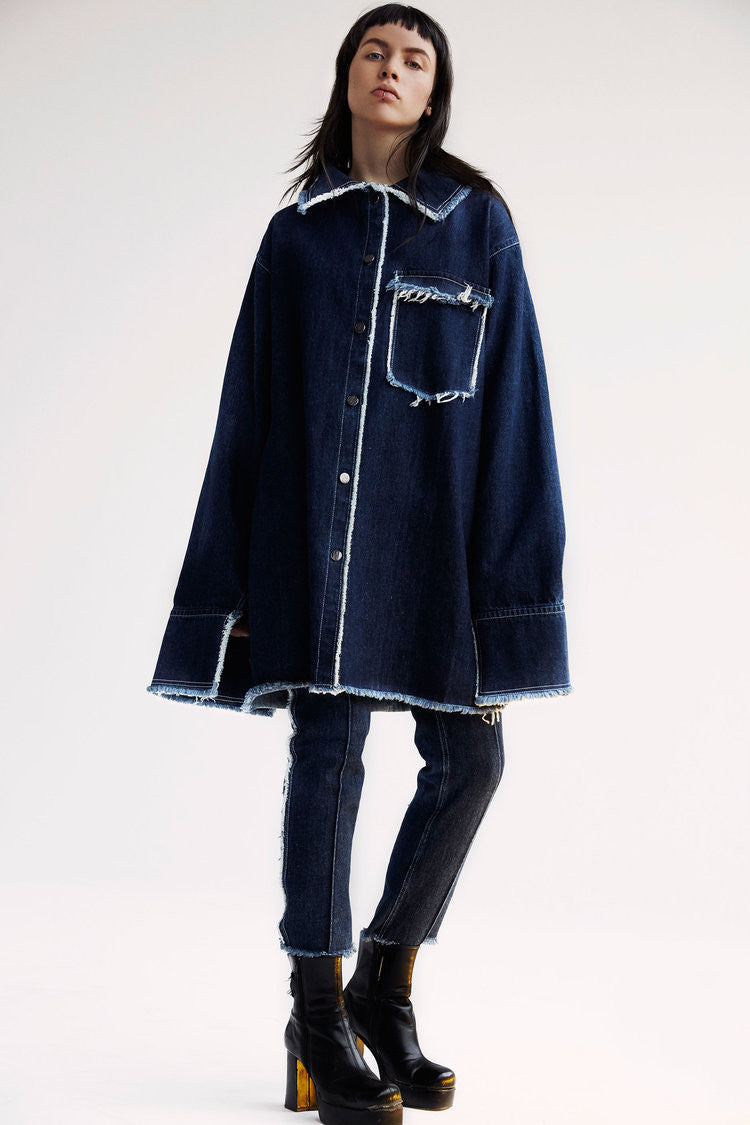 Supersized Cuff Shirt - Stonewash
