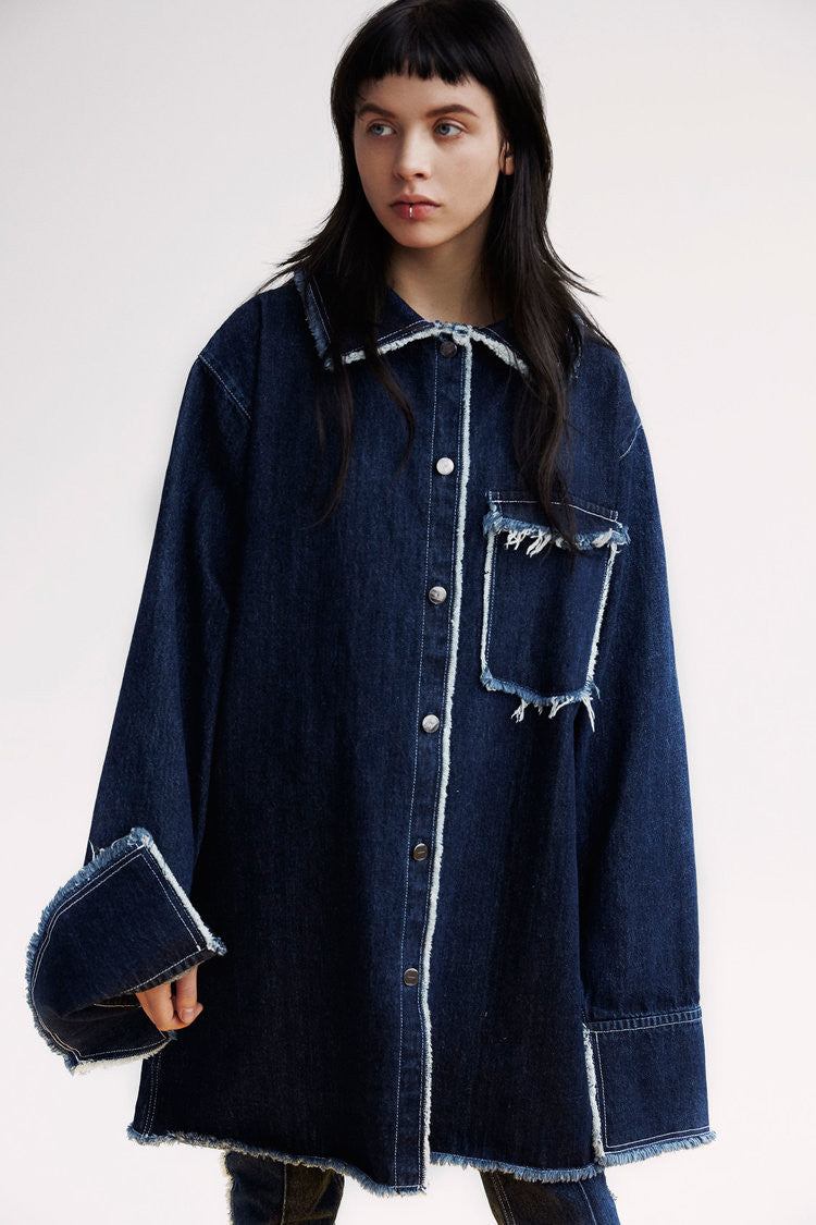 Supersized Cuff Shirt - Stonewash