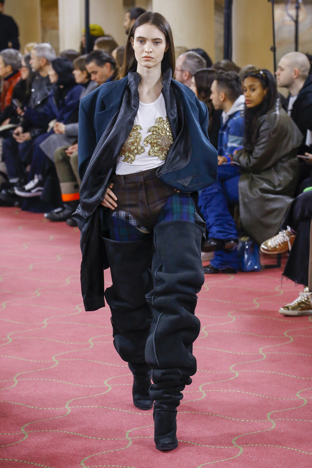 Cut-out Trousers - Blue/Green