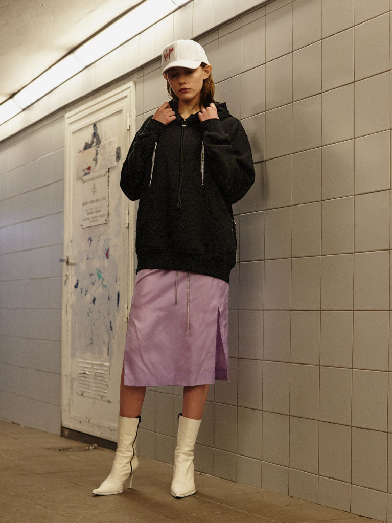 Bizet Cotton Fleece Jersey Hoodie - Black