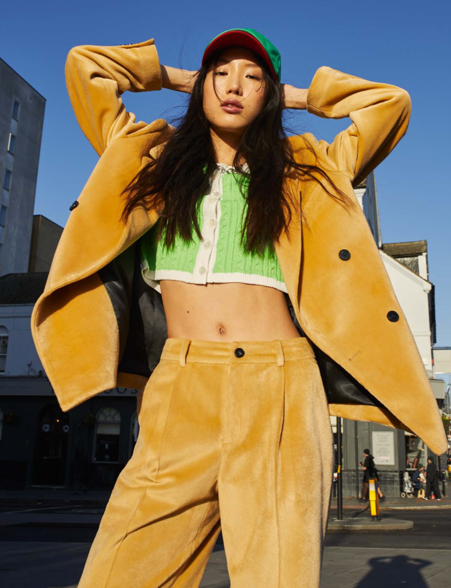 New Logo Crop Cardigan - Green/White