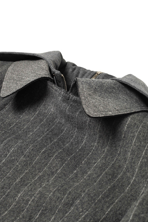 Striped Coat - Grey/White