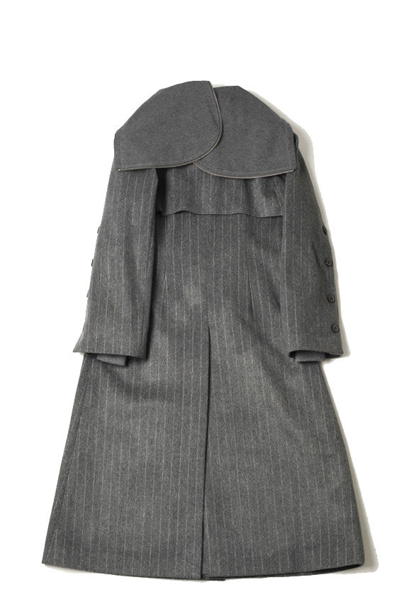 Striped Coat - Grey/White