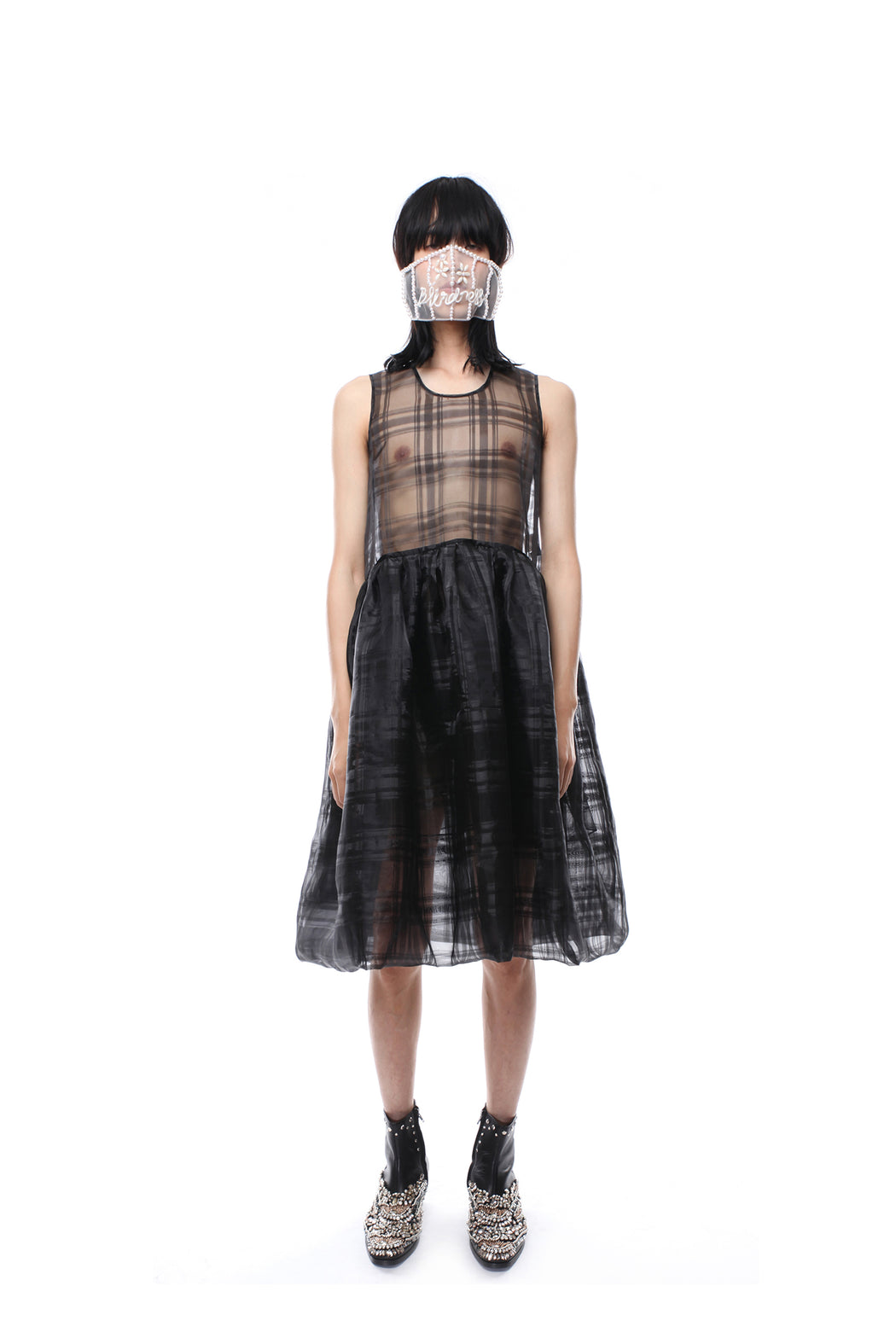 Checkered Organza Dress
