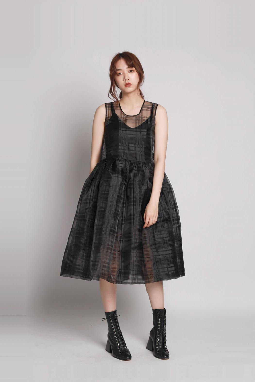 Checkered Organza Dress