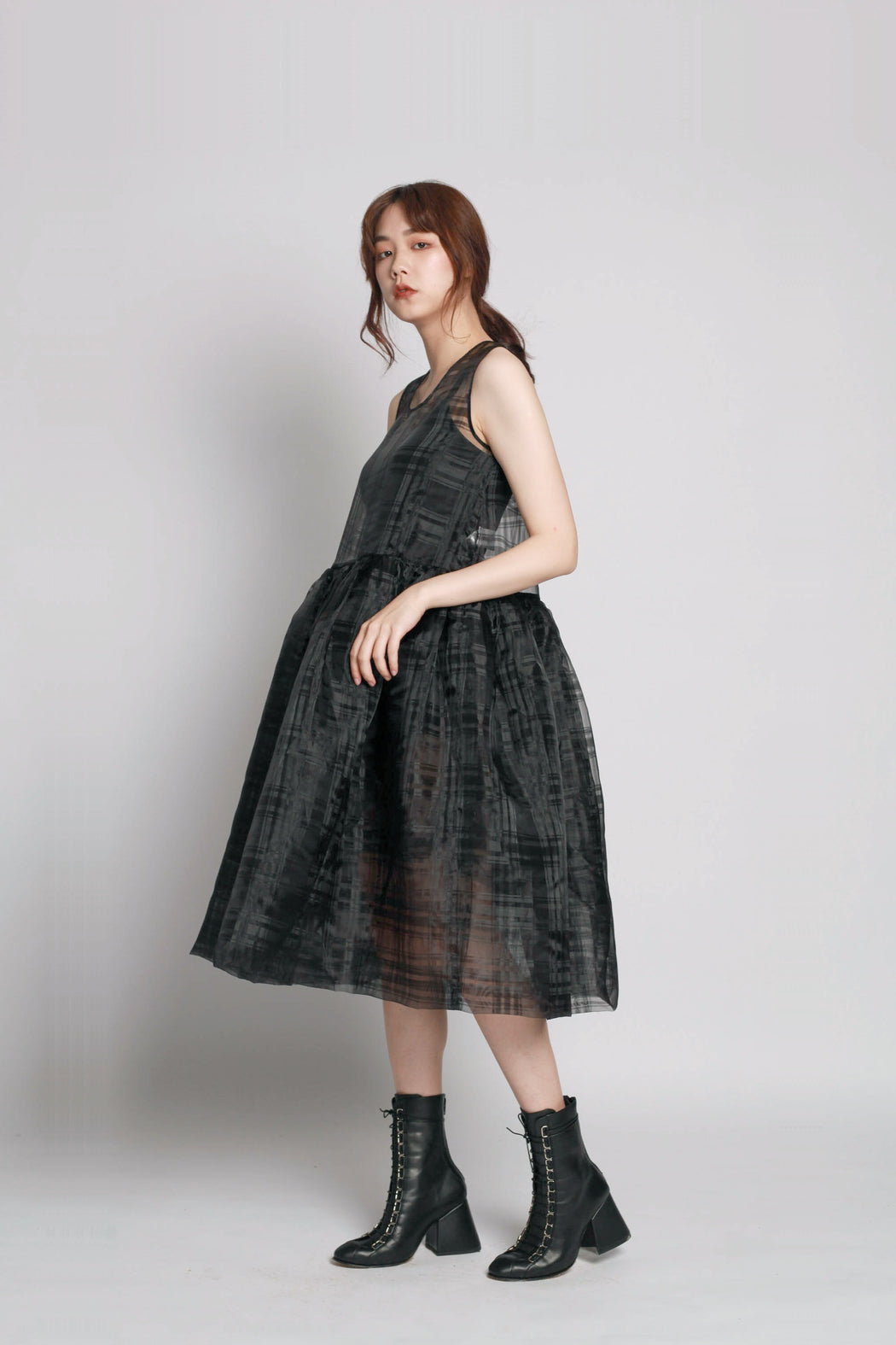 Checkered Organza Dress