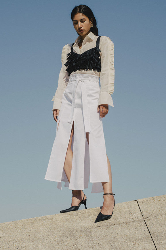 Long Workwear Skirt - White