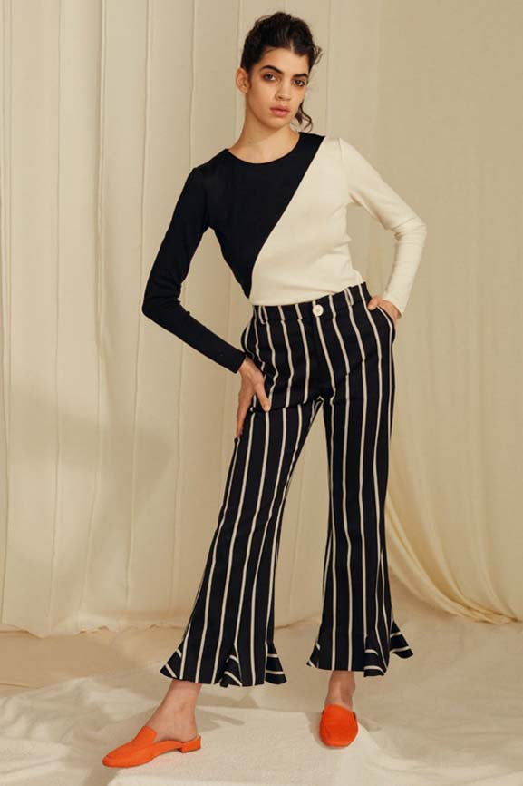 Tailored Pants - Black/White