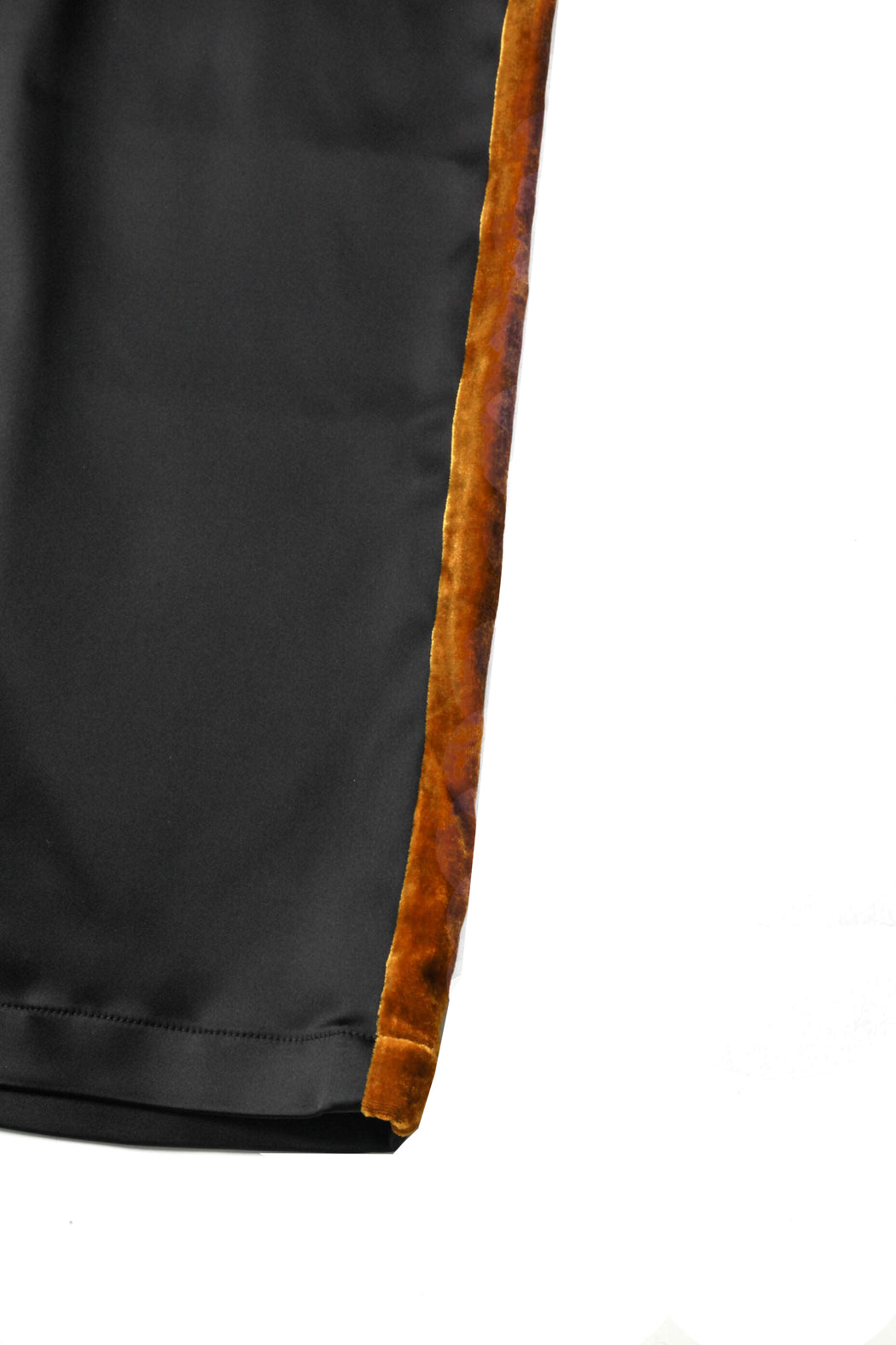 Black Sporty Trousers with Velvet - Black/Orange