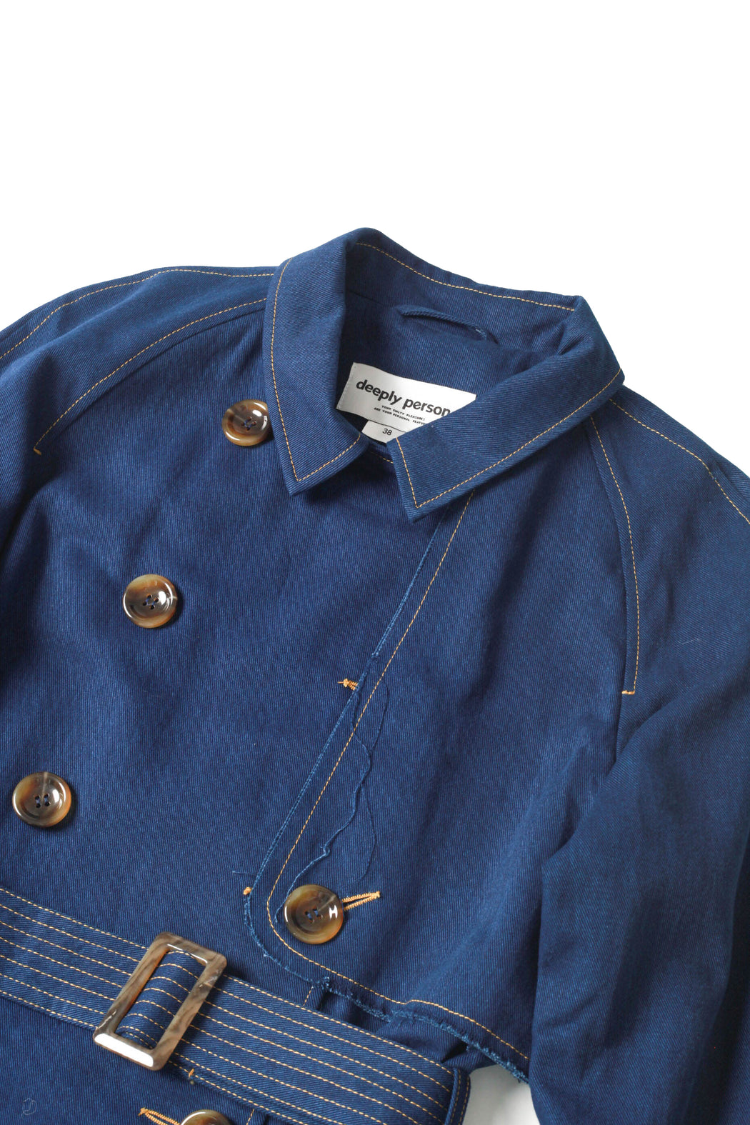 Denim Trench Coat - Navy