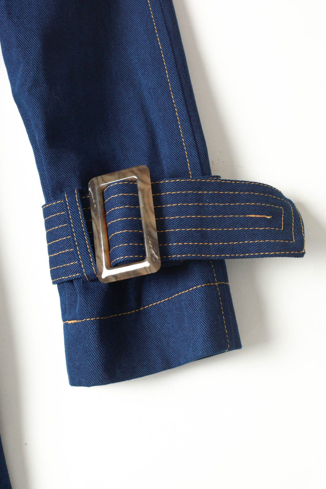 Denim Trench Coat - Navy