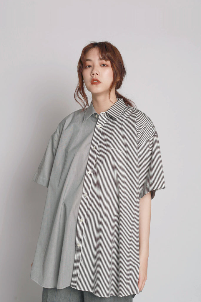 Contrast Short Sleeve Shirt - Black