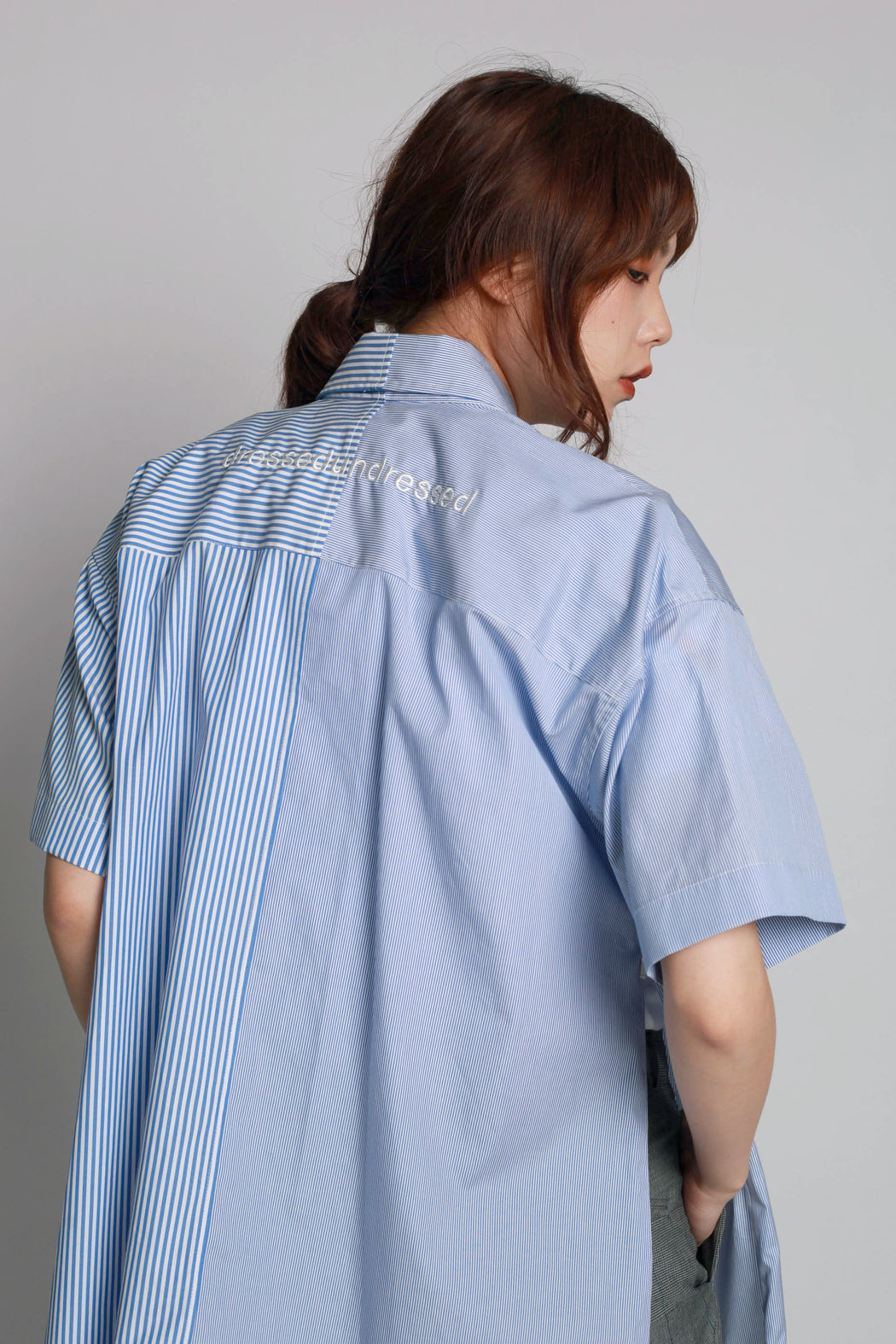 Contrast Short Sleeve Shirt - Blue