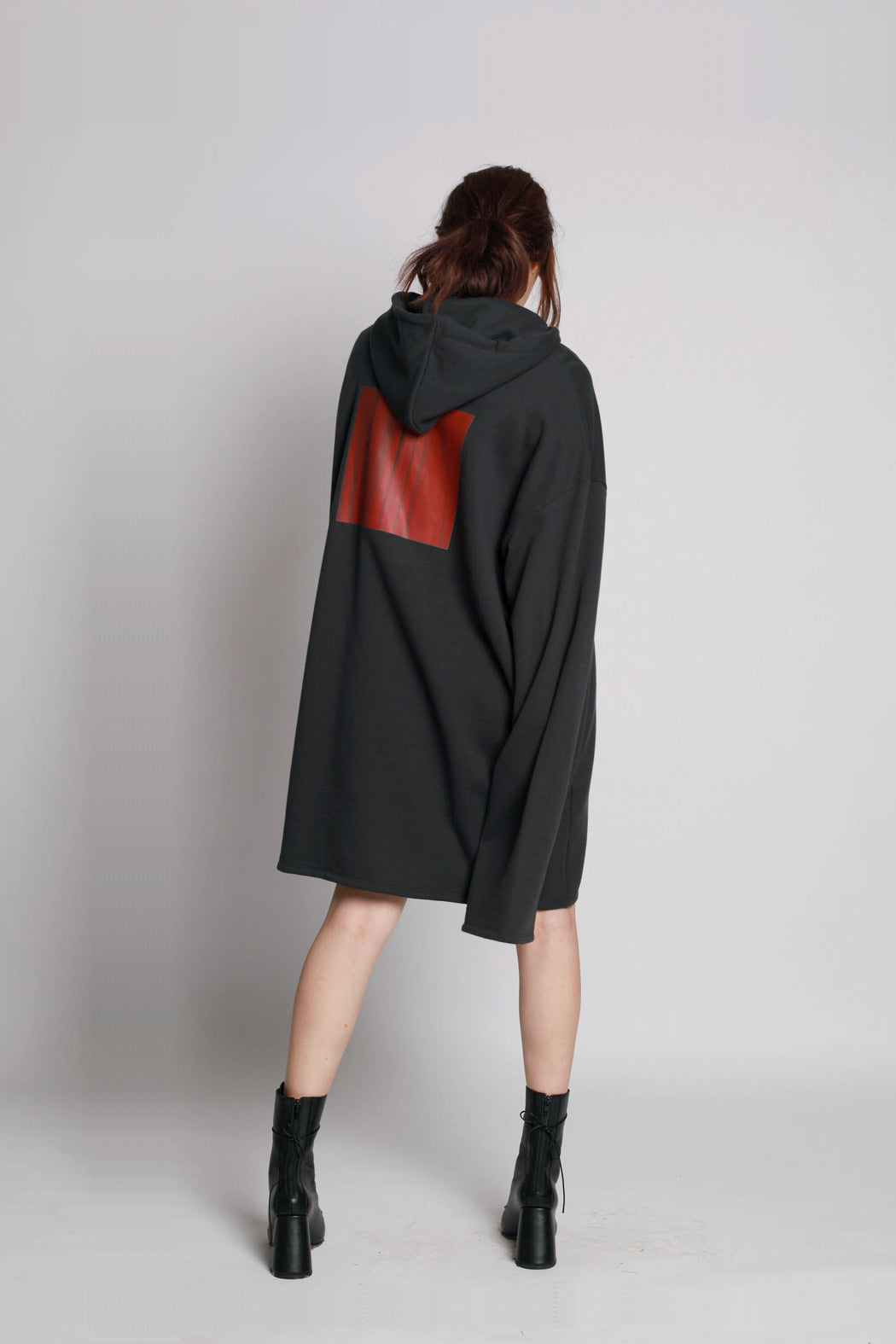 Printed Hoodie - Dark Gray