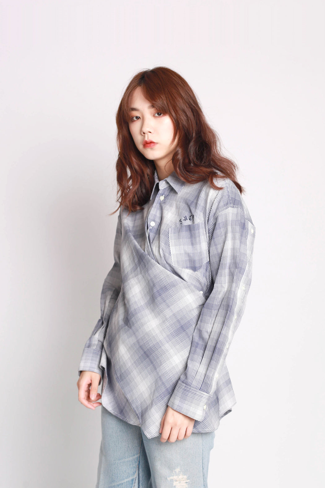 Open Sleeves Shirt - Green Check