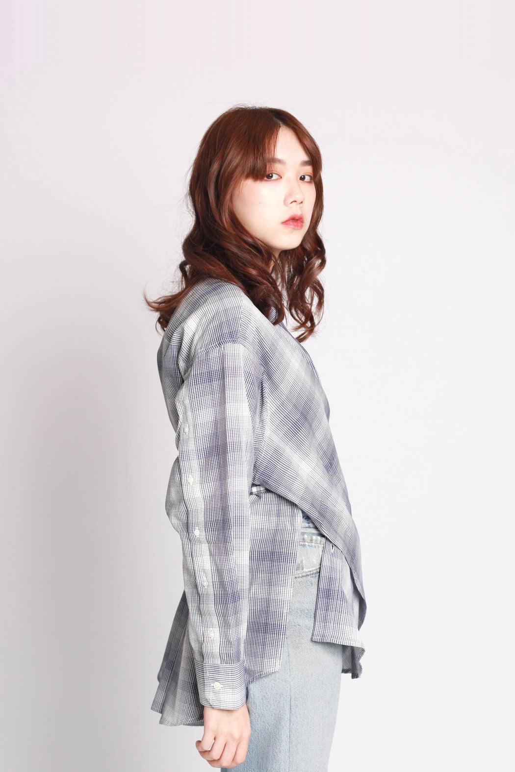 Open Sleeves Shirt - Green Check