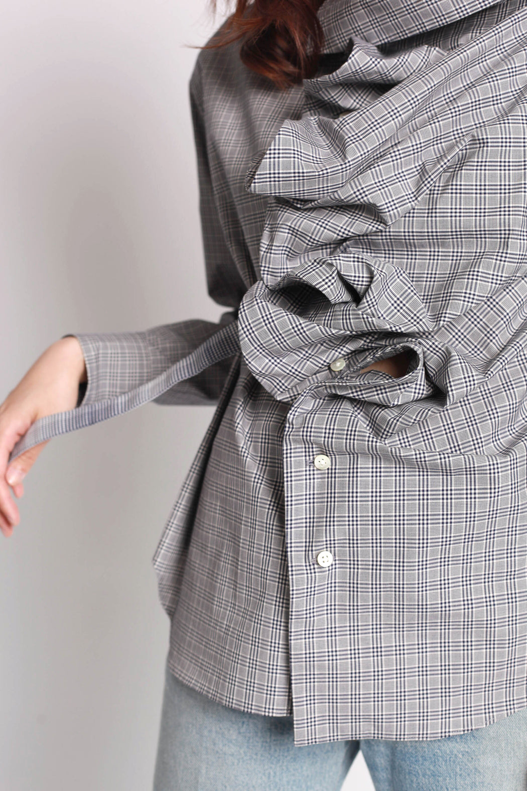 Ruffled Shirt - Blue Check