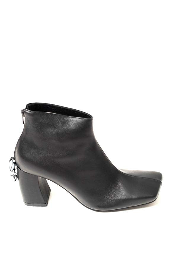 Square Toe Ankle Boot - Black