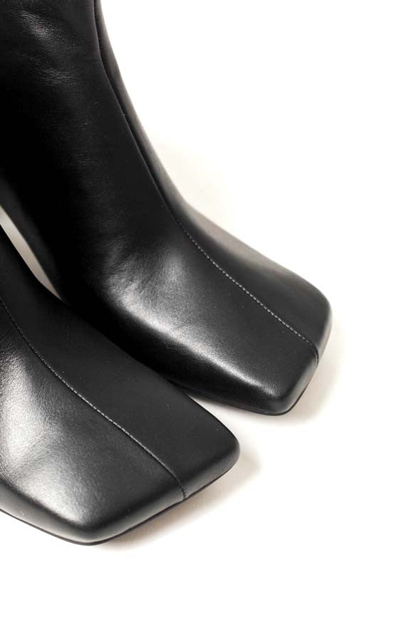Square Toe Ankle Boot - Black
