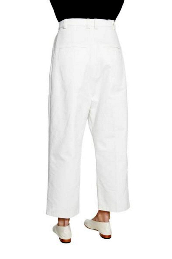 Tie Up Pike Trousers - White