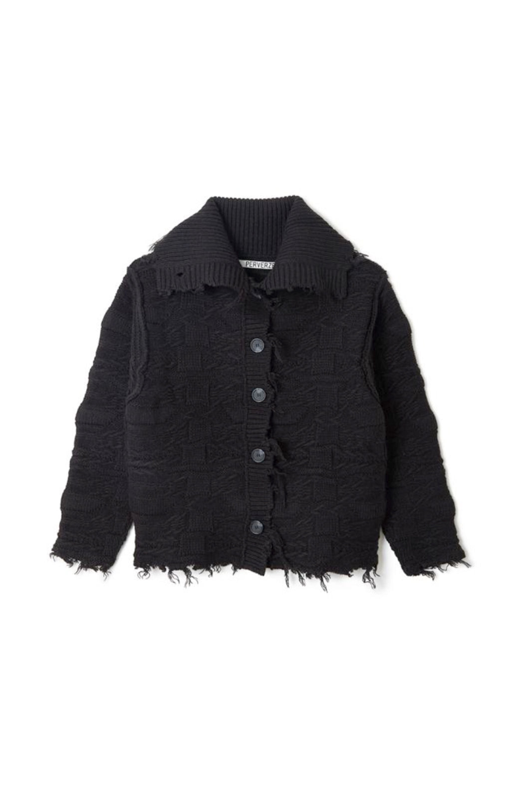 Wave Collar Crash Knit - Black