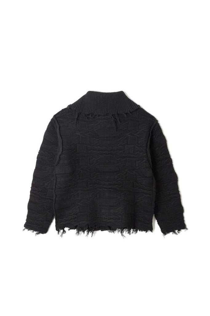 perverze wave collar clash knit Black