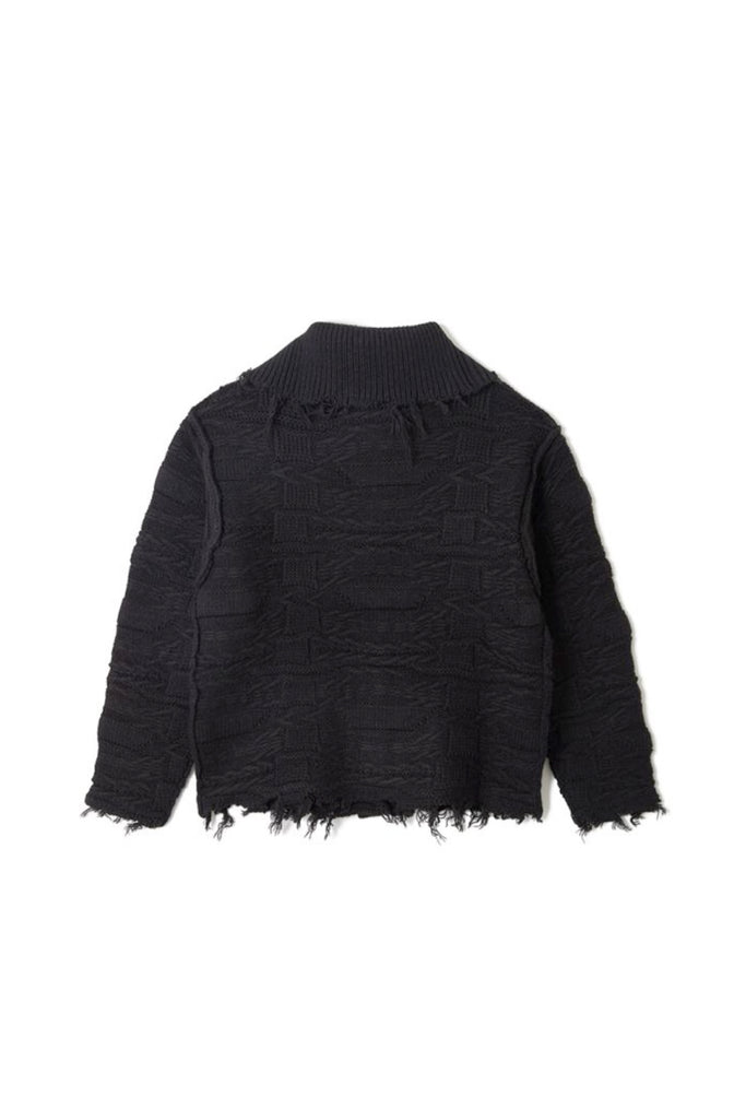 Wave Collar Crash Knit - Black