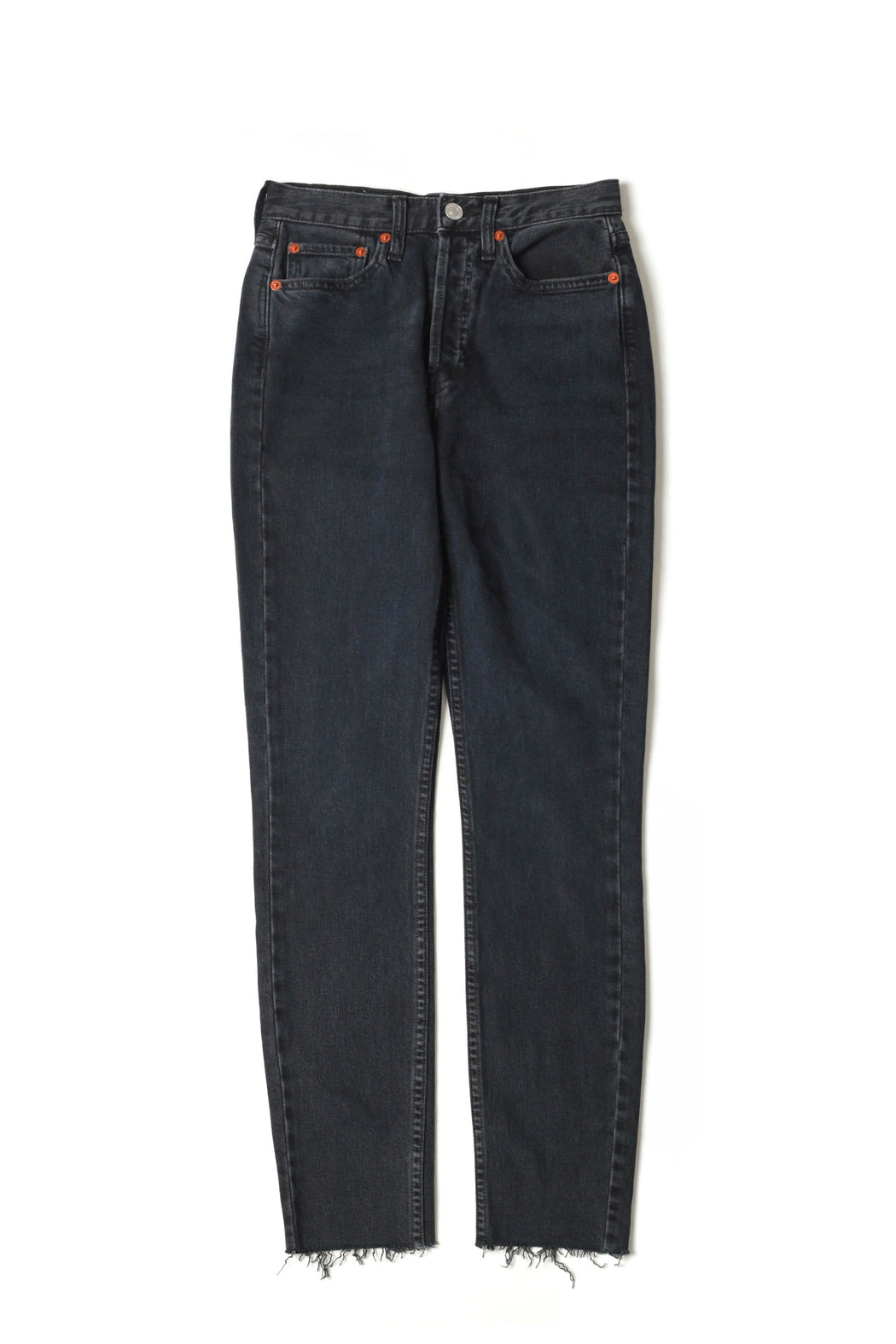 High Rise Ankle Crop - Worn Black