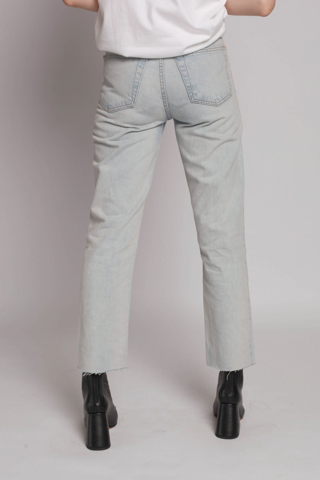 High Rise Stove Pipe Pants - Ice